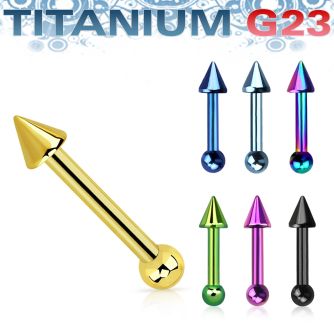 utrgt16 anodized titanium tragus barbell w 2 5mm cone 3mm ball