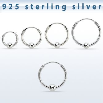 vbcr16s 925 silver ball closure earrings (1.2mm) with 3mm ball
