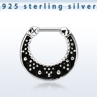 vsepfb16 septum clip plata 925 detalles negro barra cierre acero 316l venta