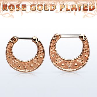 vsepfr16 septum clip plata 925 oro rosa barra cierre acero 316l al por mayor