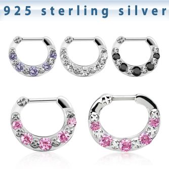 vsepg16 septum clip plata 925 barra cierre acero 316l 5 zirconia distribuidor