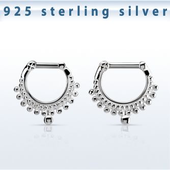 vsepm14 septum clicker plata 925 barra cierre acero 316l decorado bolas barra 14 516 6mm 8mm mayorista