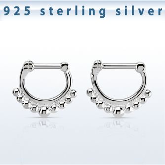 vsepn16 silver septum clicker 14g w big balls
