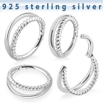 vsghf16 silver hinged segment ring 16g plain twisted wire