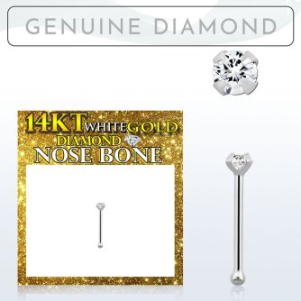 wnpdb1 14kt white gold nose bone w a prong set 1 5mm diamond