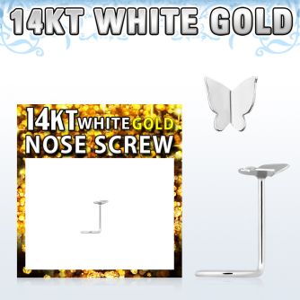 wsbt2 piercing nariz l oro blanco 14 kts 0 6mm mariposa lisa 3 5mm al por mayor