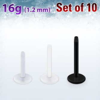 xalb16g pack 10 labrets acrilicos flexibles rosca externa mayorista