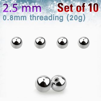 xbal25xs pack 10 bolas acero quirurgico tamano 2 5mm rosca distribuidor