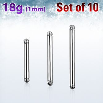 xbb18g pack 10 barras barbell acero quirurgico rosca 1 0mm distribuidor