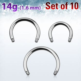 xcb14g pack of polished 316l steel posts for circular barbells