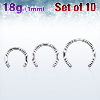 xcb18g pack of 10 pcs of 316l steel circular barbell posts