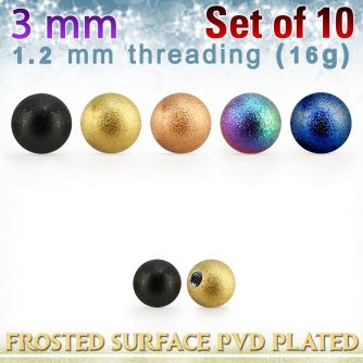 xfobt3s set w 3mm pvd plated steel ball w frosted surface 1.2mm