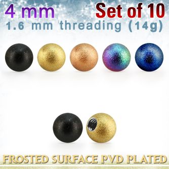 xfobt4g set w 4mm pvd plated steel ball w frosted surface 1.6mm
