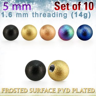 xfobt5g set w 5mm pvd plated steel ball w frosted surface 1.6mm