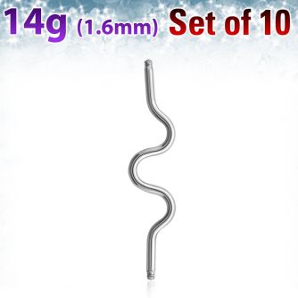 xina14g pack 10 barbells industriales zig zag acero quirurgico rosca venta