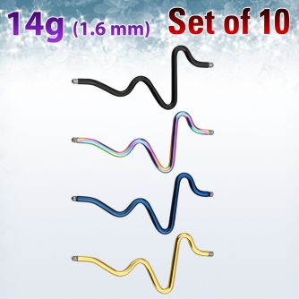 xinte14g pack 10 barras barbell industrial corazon acero 316l anodizado rosca 35mm 38mm venta