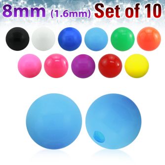 xsab8 set of 10 pcs of 8mm acrylic ball in solid colors