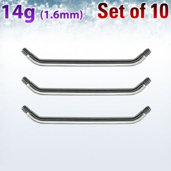 xsub14g pack 10 barras barbell superficial industrial acero 316l brillo espejo 45 grados 19mm 38mm distribuidor mayorista