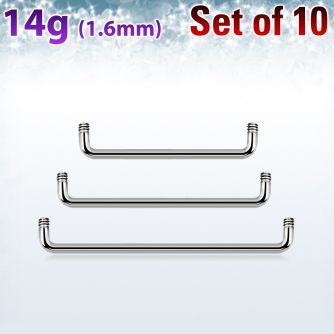 xsud14g pack 10 barras barbell superficial industrial acero 316l brillo espejo 90 grados mayorista