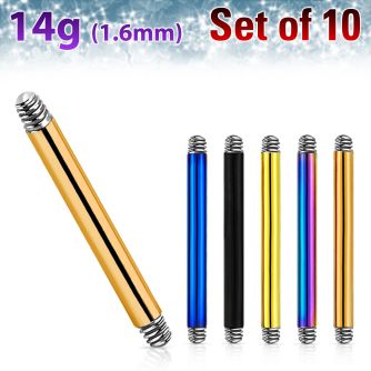 xtbb14g pack of 10 pcs of anodized 316l steel bar posts