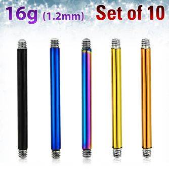 xtbb16g pack of anodized 316l steel bar posts for barbells