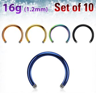 xtcb16g pack 10 barras barbells circulares acero 316l anodizado rosca al por mayor