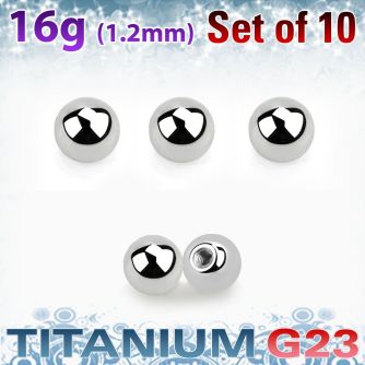 xubal3 pack 10 bolas titanio g23 brillo espejo 3mm rosca distribuidor mayorista