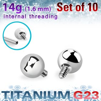 xubal4i titanium g23 4mm balls internally threaded posts