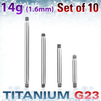 xubb14g pack 10 barras barbell titanio g23 brillo espejo mayorista