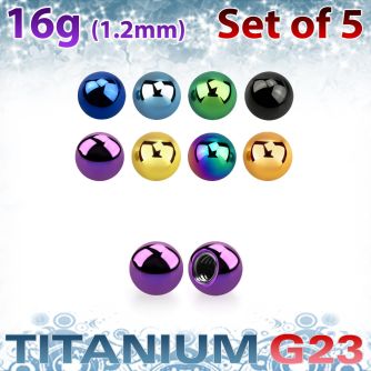 xubt25 pack of 2 5mm anodized titanium g23 balls