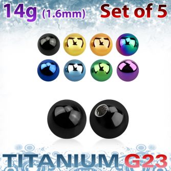 xubt5g pack of 5 pcs of 5mm anodized titanium g23 balls