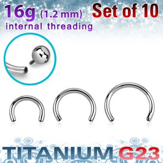 xucb16gi titanium g23 internal circular barbell posts 10pcs