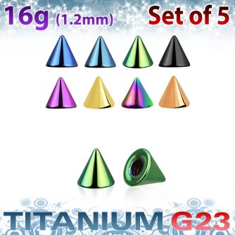 xucnt25 pack 5 conos titanio g23 anodizado rosca 2 5mm * mayorista