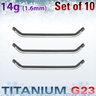 xusub14g pack 10 barras barbell industrial superficial titanio g23 brillo espejo 45 grados venta