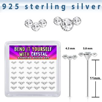y36cumxc silver bend it yourself nose stud 22g clear 36