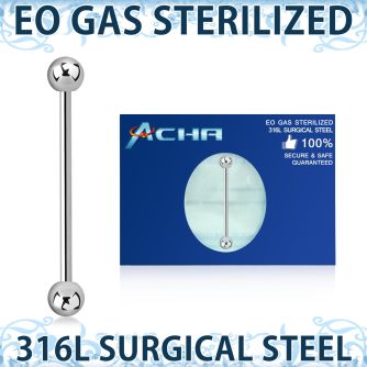 zbbind sterilized 316l steel industrial barbell