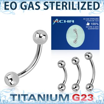 zubneb serilized titanium g23 eyebrow banana with two 3mm balls