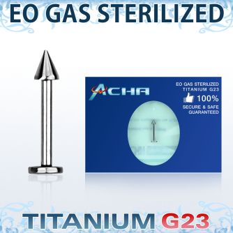 zulbcn3 eo gas sterilized titanium g23 labret with a 3mm cone