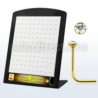 18brsrgc box of gold silver nose studs with 1 5mm clear crystal