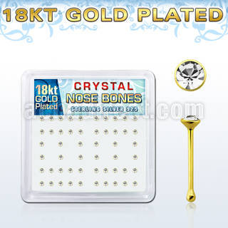 18nbbxc silver nose bone with 1 5mm crystal 18k gold plating