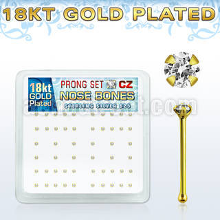 18nbzbc display piercing nariz hueso plata esterlina 925 0 6mm oro 18 kts zirconia redonda clara 1 5mm distribuidor