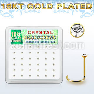 18nwbxc box w gold plated silver nose screws w 1.5mm crystals