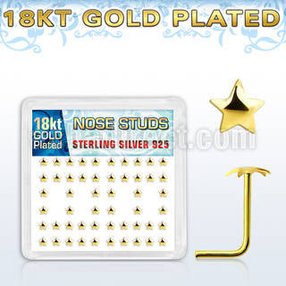 18sxvsar box w gold plated silver nose studs w star top