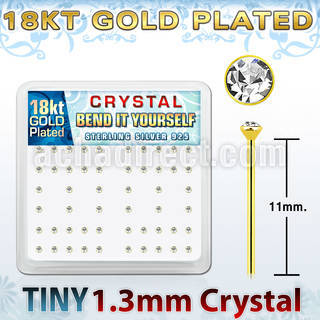 18y6xc gold silver bend it nose studs w 1 25mm clear crystals