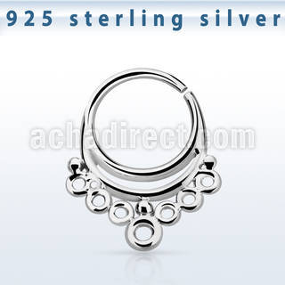 agsepv1 925 silver septum ring, 18g (1mm) in an indian design