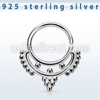 agsepv4 925 silver septum ring in a minimalistic indian design
