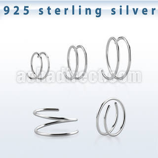 agspr22 sterling silver spiral nose ring, 22g (0.6mm)