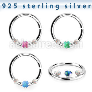agspvo1x silver seamless septum ring w 2mm opal 1.5mm white opal