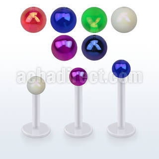 albabb3 bio  flex labret w 3mm ab coated acrylic ball