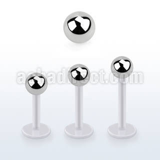 albb5 bio  flex labret, 16g (1.2mm) with a 5mm steel ball